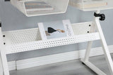 WHITE adjustable tempered glass drafting printing table with chair W347119824