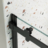 Bathtub shower door, sliding door, with 5/16" tempered glass and Matted black finish 6058 W2122P167018