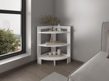 Side Table 31.70" H, with 3 Shelves, 3 Legs, White B097P250831