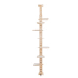 9' Adjustable Height Floor-to-Ceiling Cat Tree, Multi-Level Cat Vertical Cat Condo, Cat Climbing W2181P156876