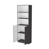 Matt Gray and White 2-Door Bookcase B062P175162