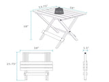 Portable Solid Wood Folding Side Table 2-Piece Set - Natural 04921291