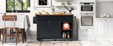 K&K 53.7" Farmhouse Kitchen Island Power Outlet, 2 Sliding Barn Door Kitchen Storage Island N707P170347B