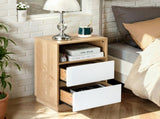 White Oak color, P2 particleboard with linen-textured melamine finish, drawers with beveled edges, 62963235