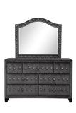 Modern Style Crystal Tufted Upholstery 7-Drawer Dresser finished with Velvet Fabric made with Wood 733569301591