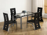 5 Pieces Dining Table Set for 4, Kitchen Room Tempered Glass Dining Table, 4 34557652