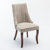 Rayon Cloth Flocking Linen Dining Chairs Channel Kitchen Dinner Chair Comfy Fabric Upholstered W1143P151492