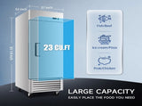 27" Commercial Freezer 23 Cu.ft with 1 Solid Door Reach-In Freezers Stainless Steel ETL Approved W2095P436595