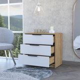 Kaia 3 Drawers Dresser, Superior Top -White / Pine B07092021