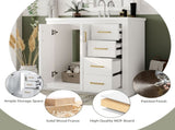 30'' Bathroom Vanity with Ceramic Sink Combo, Solid Wood Frame Bathroom Storage Cabinet, N710P191947K
