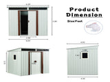 6ft x 5ft Outdoor Metal Storage Shed With window and Metal foundation White W54071042