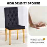 4 piece dining chairs.The gold metal legs complement the black velvet, showcasing a perfect blend of W1151131989