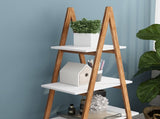 Solid bamboo wood oxford Aframe ladder display bookshelf 84863618
