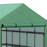 Walk-in Greenhouse for Outdoors with Roll-up Zipper Door, 18 Shelves, PE Cover, Small & Portable W2225142615