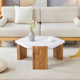 31-inch modern-style hexagonal coffee table,with white marble surface W1512P359221