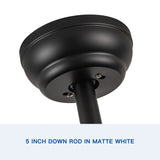 44 In Intergrated LED Ceiling Fan with Black ABS Blade W1367P182804