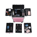 ZNTS 4-in-1 Draw-bar Style Interchangeable Aluminum Rolling Makeup Case Pink 73553881