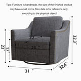 360 Degree Swivel Armchair Cotton linen skin-friendly fabric Ergonomic design Brass nail decorative W2113P168569