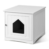 20"White Wooden Cat Litter Box End Table 25048537