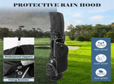 Black Golf Stand Bag 3-Way Dividers Polyester Lightweight with 4 Zipper Pockets for Travel 51325262