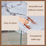 Multifunctional Lift Top Coffee Table -White Marble Pattern, Essential for Modern Homes.Tempered W2920P226076