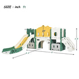 ZNTS Kids Slide Playset Structure, Castle Climber with Slide and Basketball Hoop, Toy Storage Organizer 49067753