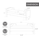 65.35"Wide Corduroy Storage Soft Bench with Armrests, Backrest and Two bolster Pillows for Living W3118P254210