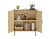 ZNTS Kitchen storage cabinets with rattan decorative doors, buffets, wine cabinets, dining rooms, W1162127385