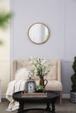 ZNTS 20" x 20" Circle Wall Mirror with Wooden Frame, Wall Mirror for Living Room, Dining Room, Foyer, W2078124340