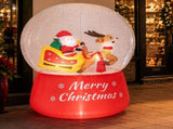 6FT Christmas Inflatable Snow Globe with Reindeer Pulling Santa, Snowfall-Style Design, 5 LED 37392157