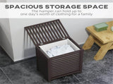 55L Bamboo Laundry Basket with Lid & Removable Liner Bag, Large Cloth Hamper for Bathroom & Bedroom 64163704