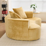 Moon shaped sofa, modern sleeper cat waist sofa with deep seat, non assembly sponge compression sofa W2012P292698