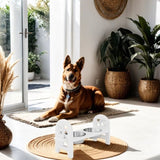 White Adjustable Pet Bowl Travel Ready HDPE Durable Poly Lumber Recycled B195P235823