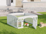 24 Inch Durable Lightweight Pet Playpen, 4 Panels Plastic Dog Fence with Lockable Door and Non- Slip 12311938