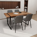 59" MDF natural wood table and modern chair 4-piece set, medieval wooden kitchen 62121374