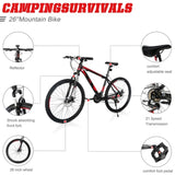 ZNTS 26 Inch 21 Speed Explorer Red Black Mountain Bike 83245842