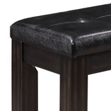 Black and Espresso Bench with Tufted Cushion B062P181299