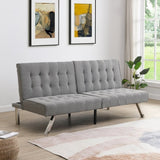 WOOD FRAME, STAINLESS LEG, FUTON, SOFA BED GREY W2297P247601