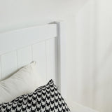 ZNTS Twin Pine Single-Layer Core Vertical Stripe Full-Board Curved Bed Head With The Same Bed Foot White 57053840