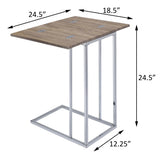 Weathered Oak and Chrome Side Table B062P181354