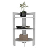 Riga Corner 3-Tier Shelf Side Table 31.7" High , Sofa Table, End Table with Tray B070P234356