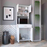 Pantry Cabinet 67" H, Four Doors, One Drawer, Three Internal Shelves, 2 External Storage Shelves, B097133019