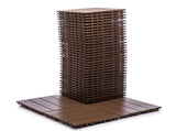 76-Pack 11.42"x11.42" Plastic Interlocking Deck Tiles - 68.80 Sq.Ft Outdoor Plastic Flooring,Super W1578P296337