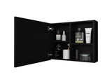 Black Medicine Cabinet with Included Mirror and 1 Door B062P252185