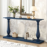 U_STYLE Vintage Sofa Table Console Table with Luxurious Pine Veneer and Elegance Vase-Leg Design,for N711P261924V