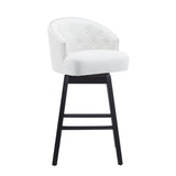 33.25" Swivel Counter Stools Set of 2, Upholstered Counter Height Bar Stools with Solid Rubber Wood N780P185530B