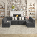 Corner sofa Compressed Sectional Sofa Modern Minimalist Style Corduroy Couch, Sleeper Sofa for W487P230484