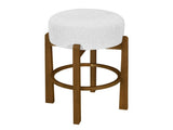 Vera Indoor Wooden Upholstered Barstool, Dark Walnut Finish and Ivory Upholstery, Set of 2 N775P333869D