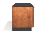 63 inch TV Stand Console for TVs up to 70 inches, No Assembly Required, Black with Bourbon Finish B108P160162