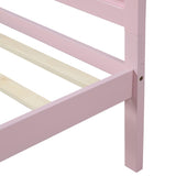 Wood Platform Bed Twin Bed Frame Mattress Foundation with Headboard and Wood Slat Support WF192440AAH
